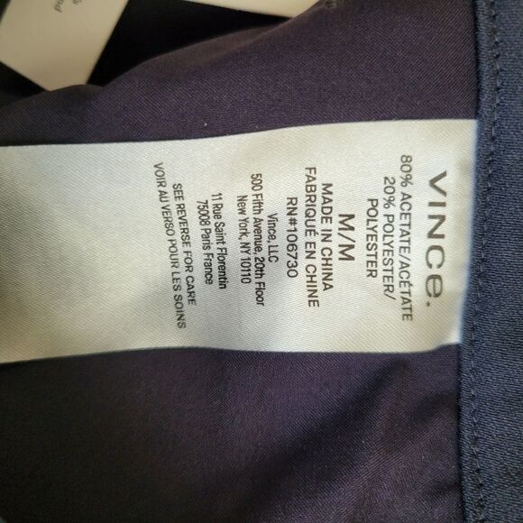$295 NEW VINCE NAVY BLUE CREPE BACK SLIT PULL ON LOOSE FIT PANTS M MEDIUM NWT - Picture 2 of 10
